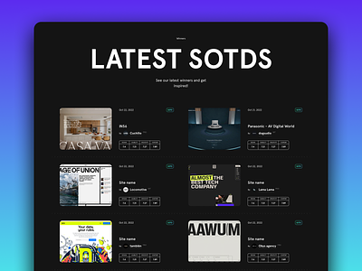 Awwwards dark mode - SOTD