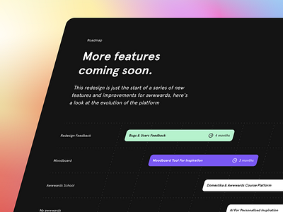 Awwwards dark mode - Roadmap clean darkmode design ui ux web