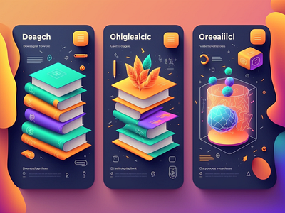 Colorful with education UI app concept