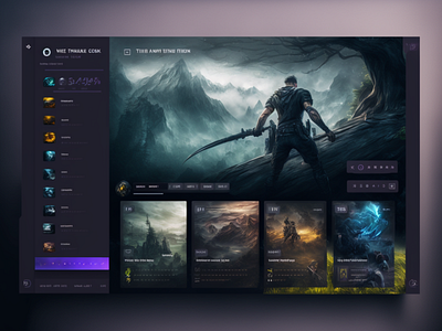 Gaming UI webapp concept