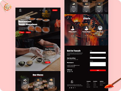 Sushi Landing Page app design landing page ui ux web web design