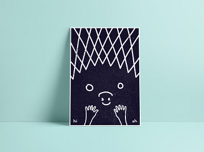 hi ho hedgehog artwork illustration risograph