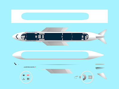 Air France 380 Upper Deck asset illustrator mobile website vector visual design