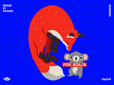 fox & koala app design fox illustration koala logo