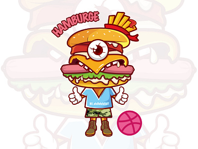 Hamburger dribbble illustration