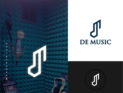 De Music (DM Initial Logo) branding design graphic design initiallogo logo logomusic logotype monogram music symbol vector