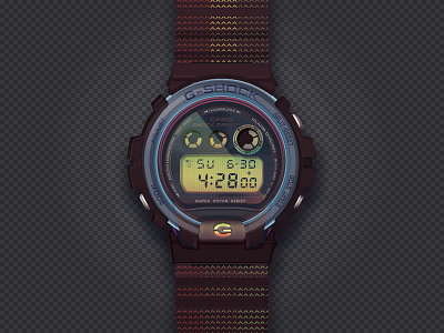 G-Shock 2016 casio design display drugs g shock neon ragga rasta watch