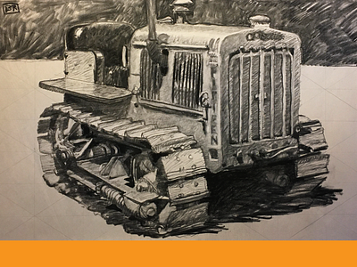 caterpillar fifteen 1929 antique drawing tractor study