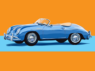 Fast Porche illustration photoshop