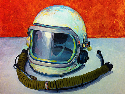 Cosmonaut Helmet astronaut oil painting space helmet