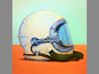 Cosmonaut Helmet 3 illustration painting space helmet