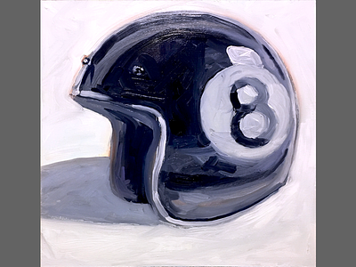 Eightball Brain Bucket motorcycle helmet painting
