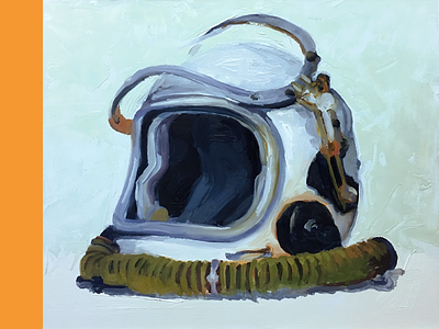 Cosmonaut Brain Bucket Study 2 astronaut painting space helmet study