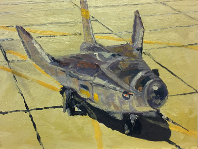 Study of a HL-10 airplane painting study