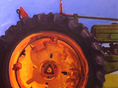 tractor wheel-wip painting