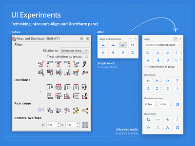 UI Experiments 01: Inkscape Align Panel align design desktop grid icon inkscape panel ui vector