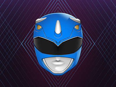 Blue Ranger's Helmet 2d 2d art affinity affinity designer billy blue character illustration power rangers vector vector art