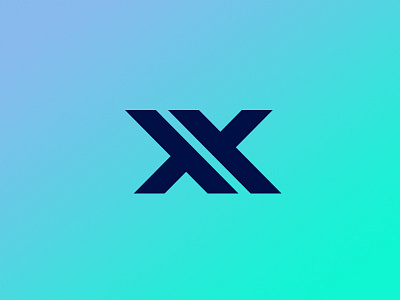 XX Icon blue gradient icon logo logotype thicklines x logo xx