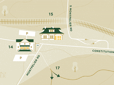 Trail Map Glimpse brochure building house icon illustration landmark location map print texture trees vector