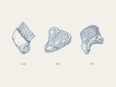 Where's the Beef?! beef butcher hand drawn hipster icons illustration meat set steak vector vintage woodcut