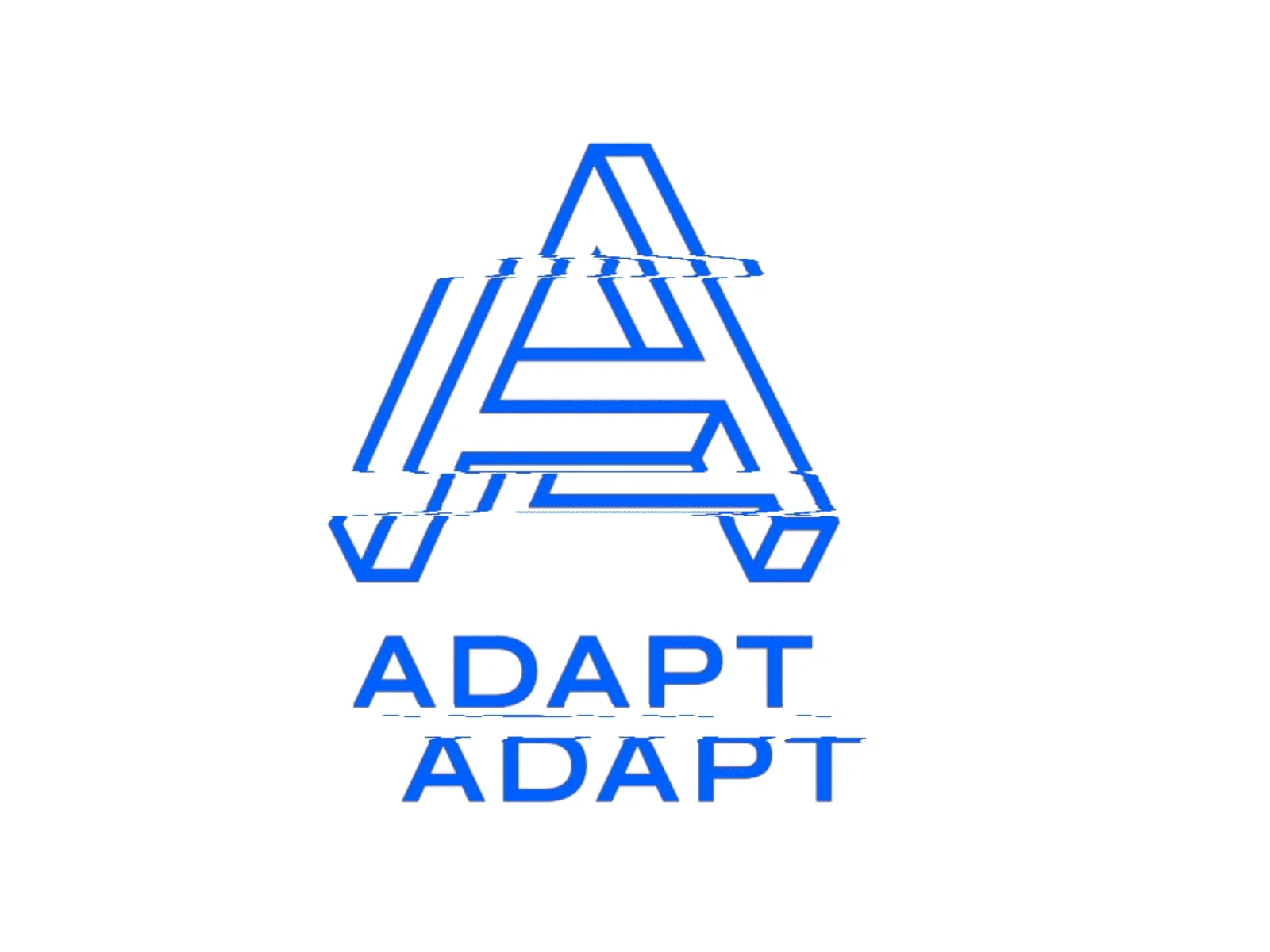 Adapt Logo agency blue glitch illustration impossible logo modern