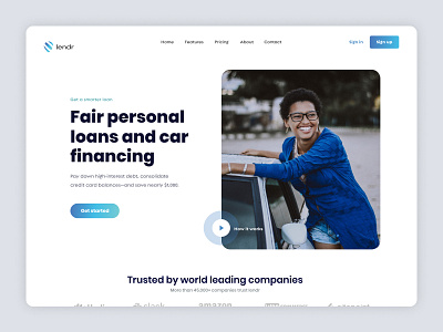 Lendr Landingpage branding crypto design fintech graphic design landing page lend loan logo money start up ui