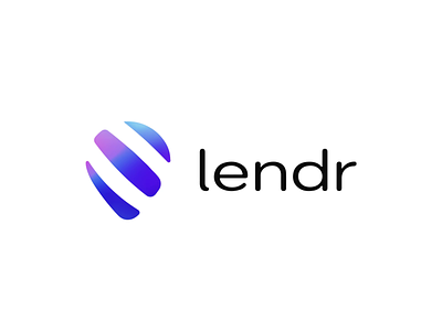 Lendr animated logo animation branding design fintech gradient illustrator lender lending logo vector