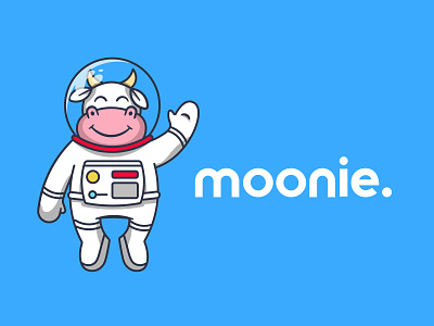 Moonie Crypto Token branding character cow crypto design fiat fintech illustration logo money space space cow token ui