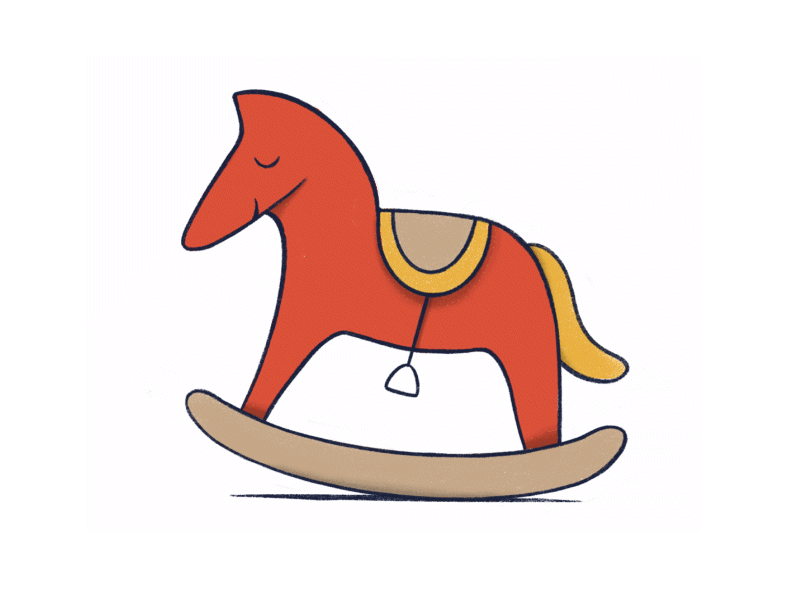 Rocking horse animated animation branding children design horse illustration illustrator kid kids kids toys lottie motion graphics toy vector