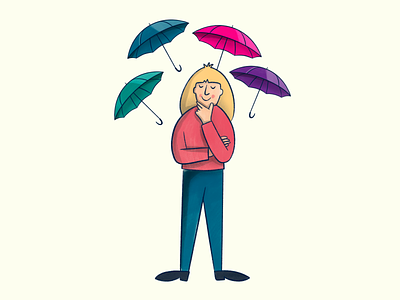 Choosing a coverage branding choosing cover coverage design gender gender neutral human illustration illustrator insurance man umbrella woman