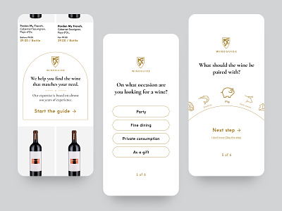 Wine Guide app drinking drinks flow guide illustration mobile ui wine wine guide