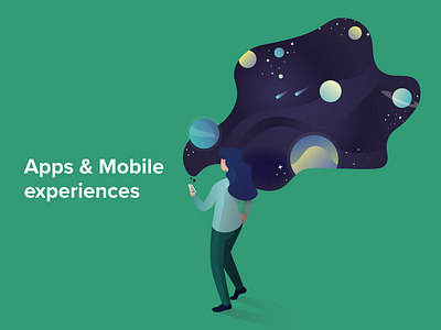 Apps & Mobile experiences app apps design experience human illustration illustrator mobile univers
