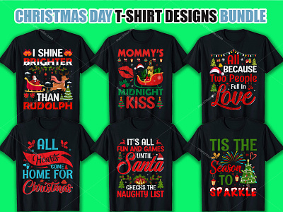 Christmas Day T Shirt Design Bundle christmas t shirt design custom t shirt design graphic design hunting t shirt illustration print on demand t shirt design vector