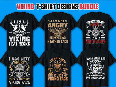 Viking T Shirt Design Bundle animation branding graphic design logo merch by amazon motion graphics