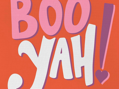 BOO YAH colors friday hand drawn lettering
