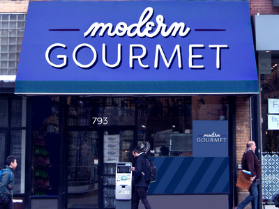 Modern Gourmet hand drawn handlettering rede sign signage storefront typography