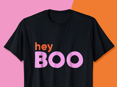 hey BOO - Halloween Series apparel color dawnsteinbock ghost halloween shirt handdrawn lettering spooky typography