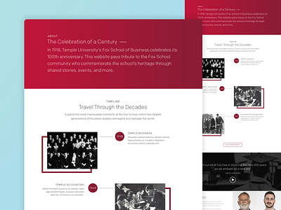 Fox School of Business Centennial Website Design