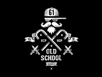 old man - old school =) 61 beard cap hip hop knife old points radio school t shirt