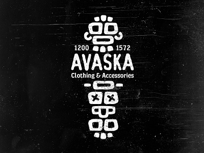 Avaska NEW blaсk brand clothing logo mask maya totem white