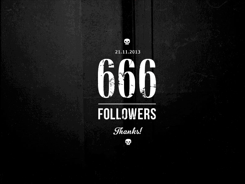 666 Followers black blood devil follower followers hell number red skull