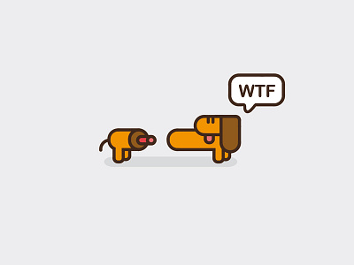 WTF 3 dachshund dog drawing hotdog icon icons illustration logo sausage wtf