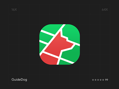 GuideDog appdesign appstore dog flat icon ios logo map photoshop vector vectordesign webdesign