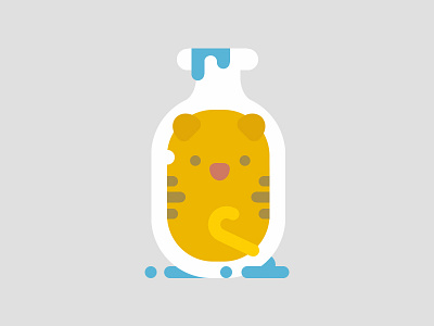 Liquid cat +) bank cat circle cup flat funny ginger icon joke kitten liquid water