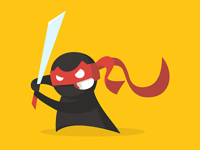 The Ninja™ art black brand character design evil illustration knife personage saber web yellow
