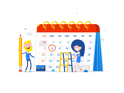 Calendar day buy calendar character date design flat fun illustration pencil shutterstock vector