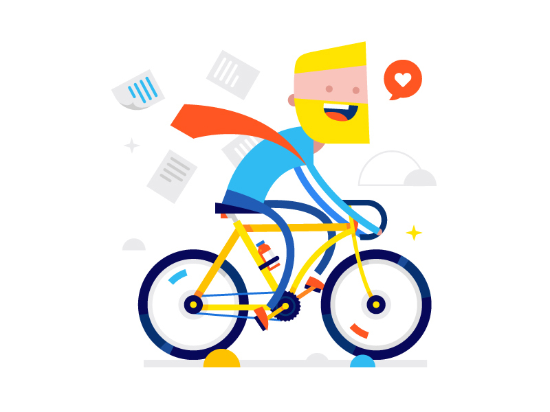 Fuck work, let's ride! bike buy character design flat fun illustration love ride shutterstock vector