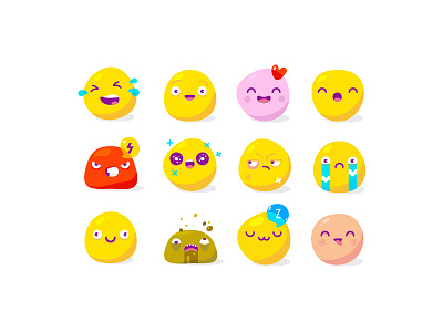12 Yolks +) art buy design egg flat fun icon illustration love smile sticker yolk