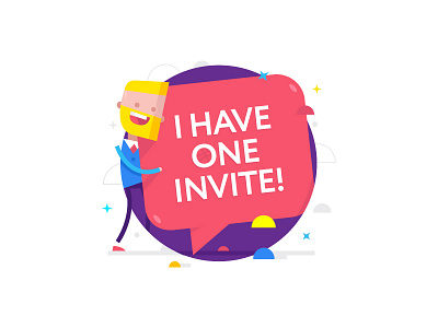 I have one invite! Quickly!! Who needs!?!) available basketball bubble design dribbble flat illustration invitations invite invites pink