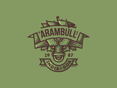 Arambull arambol arambull bike bull bullet design garam goa india logo moto